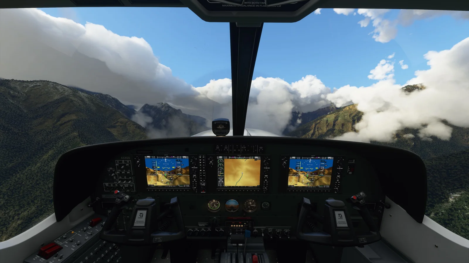 Flight simulator aircraft over water