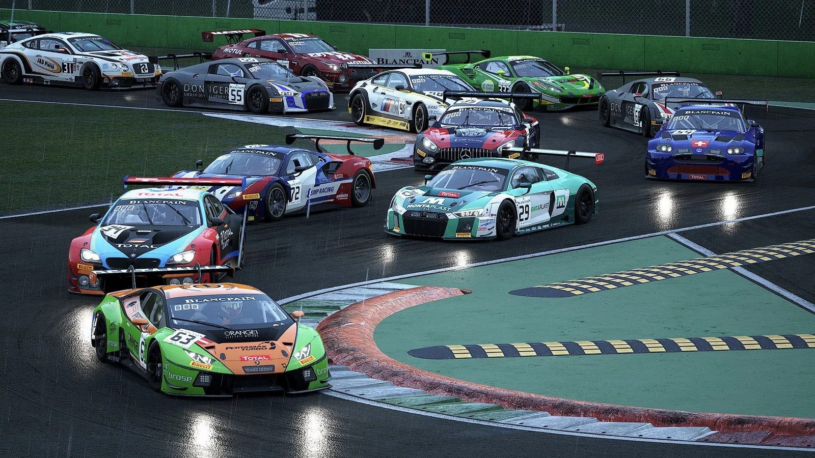 GT race cars in Assetto Corsa Competizione