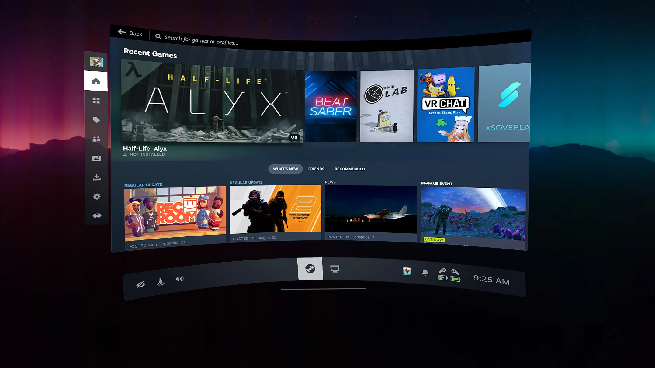 SteamVR home environment