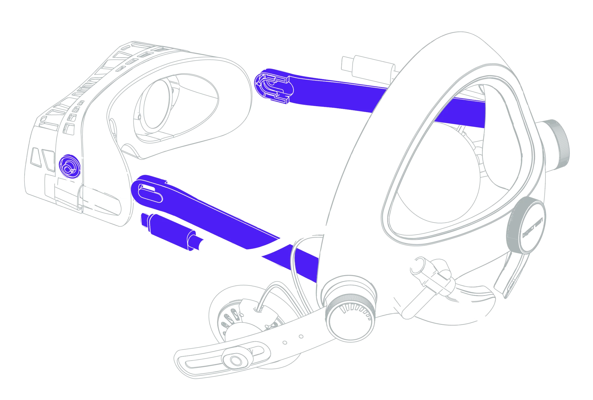 Audio strap arms pressed into the headset hinges